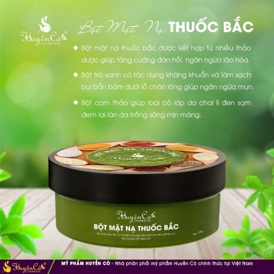 BỘT MẶT NẠ THUỐC BẮC TRÀ XANH TRỊ MỤN VÀ DƯỠNG TRẮNG DA