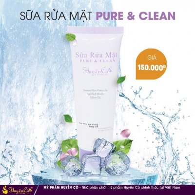 Sữa Rửa Mặt Trắng Da Cao Cấp Huyền Cò Pure & Clear